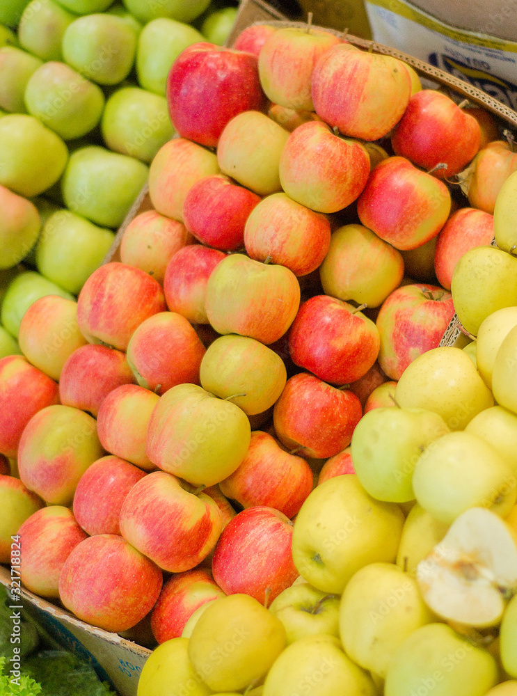 Various Fruits And Vegetables For Sale At Market Stall Various Fruits And Vegetables For Sale At Market Stall