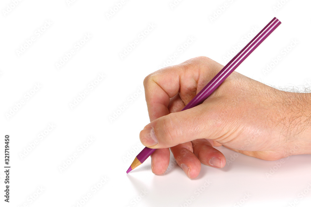 hand writing on a white sheet of paper with a purple pencil hand writing on a white sheet of paper with a purple pencil