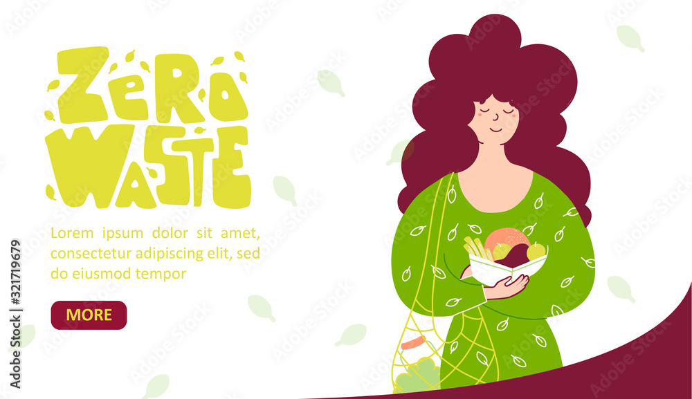 Zero waste policy landing page vector template Zero waste policy landing page vector template