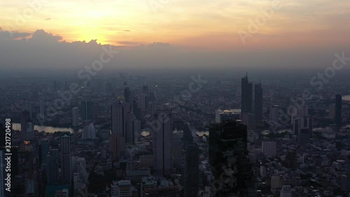 Wallpaper Mural Aerial Thailand Bangkok Downtown September 2019 Sunset 4K Mavic Pro  Aerial video of downtown Bangkok in Thailand during a beautiful evening sunset. Torontodigital.ca