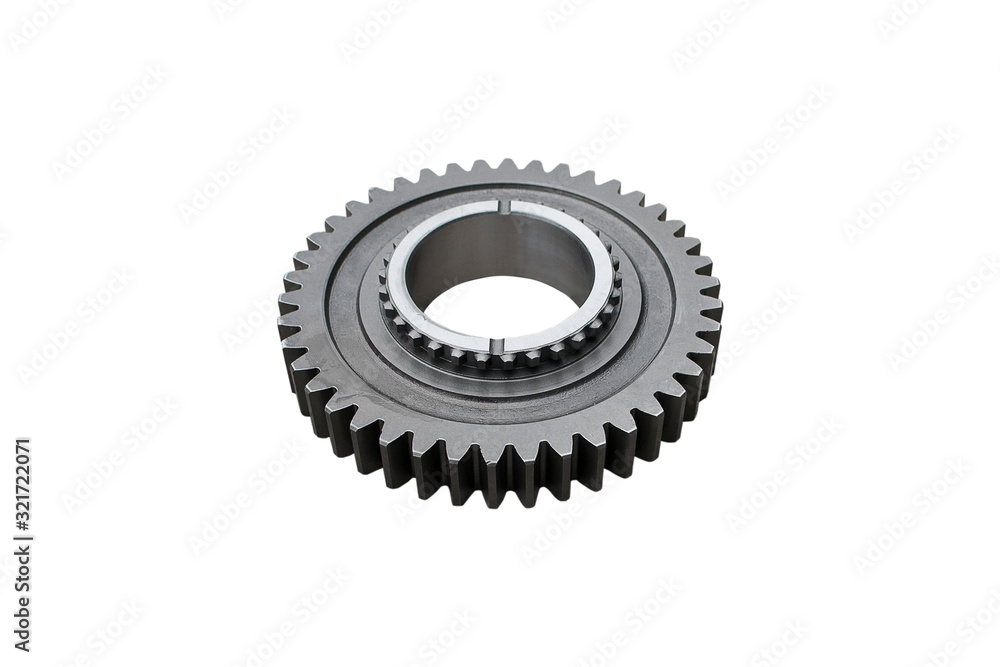 Gear of gear box the tractor isolated on white background. Gear of gear box the tractor isolated on white background.