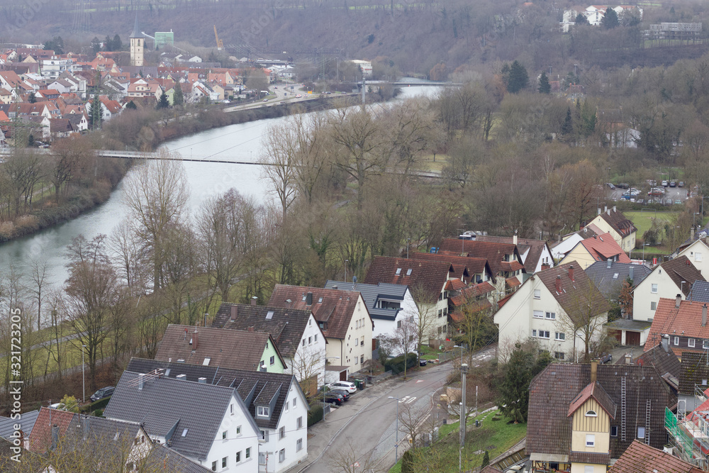 Fototapeta premium Fluss Dorf 3