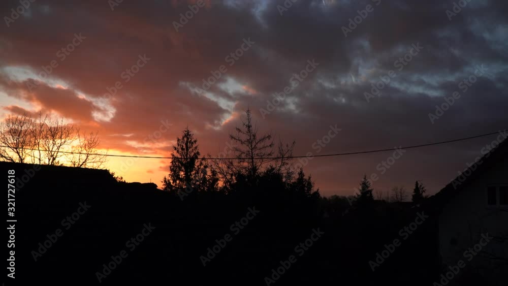 Timelapse during tremendous cloudy sunset. Timelapse during tremendous cloudy sunset.