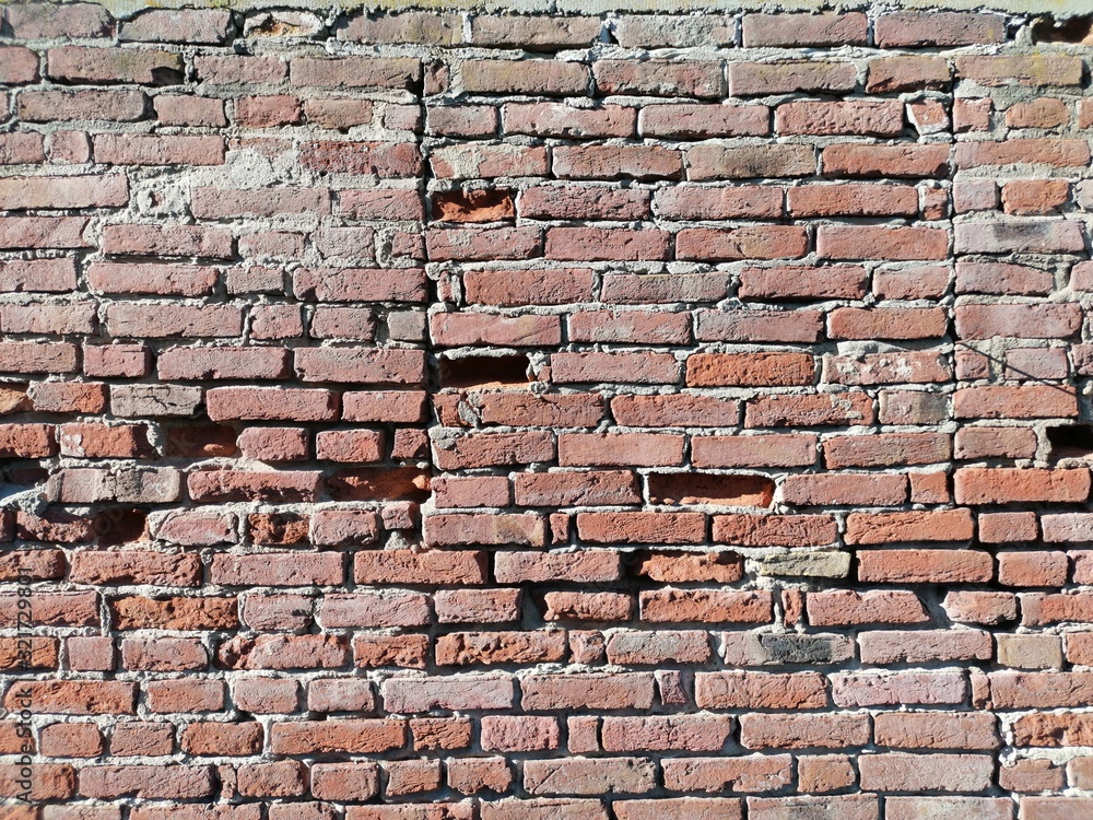 Obraz premium old red brick wall background