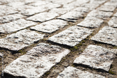 stone pavement with selective blurring