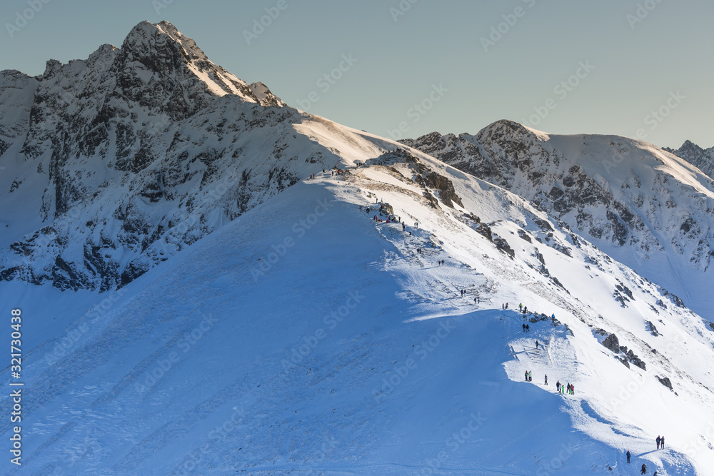 Obraz premium Winter mountain in Poland from Tatras - Kasprowy Wierch
