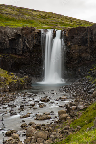 Waterfall Scene from the Westfyords in Iceland