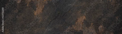 Obraz  z motywem Black brown rusty stone slate tiles texture background banner panorama