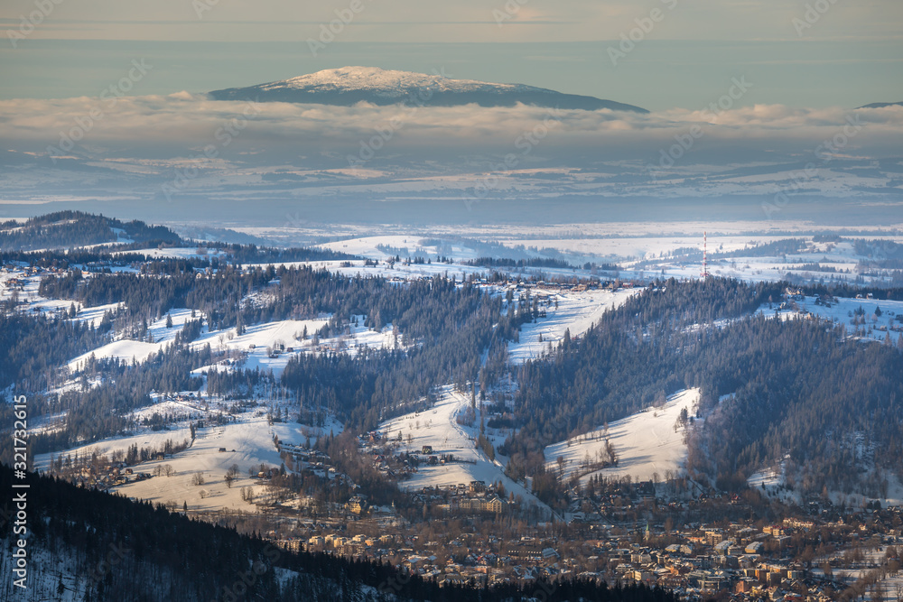 Winter landscape of  Tatra Mountains Zakopane,Poland