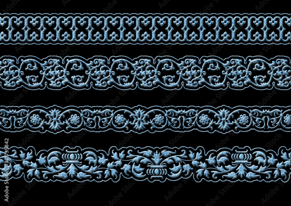 ethnic golden 3d embroidery border pattern ethnic golden 3d embroidery border pattern