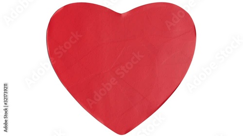 Paper heart unfolded to use as background