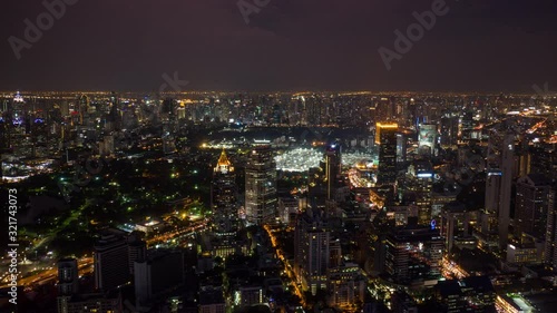 Wallpaper Mural Aerial Thailand Time Lapse 12123-28 Bangkok Downtown Night September 2019 4K  Aerial time lapse video of downtown Bangkok in Thailand during a beautiful evening night Torontodigital.ca