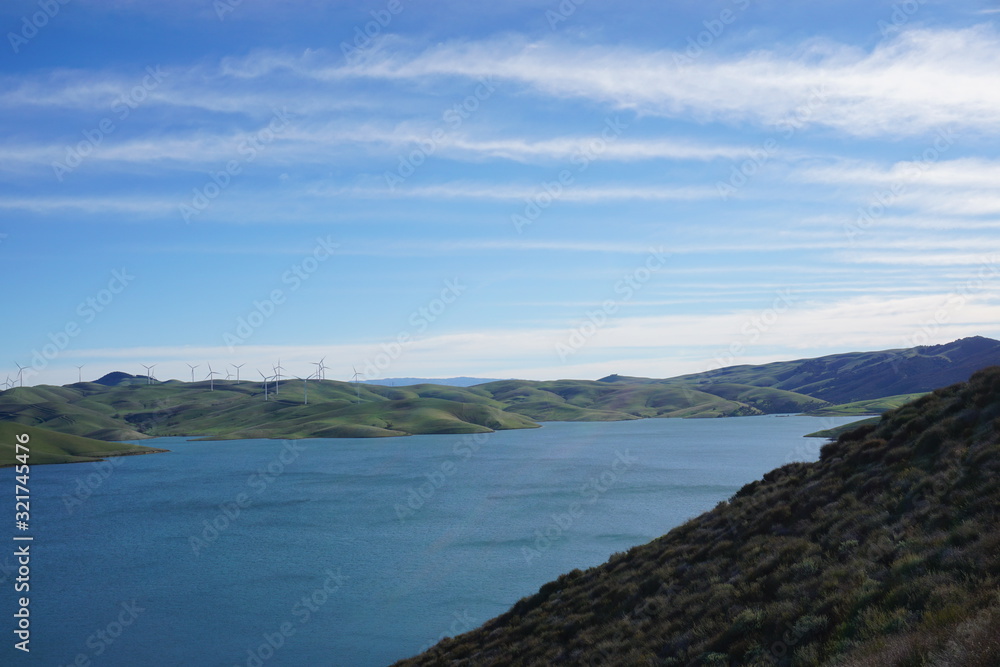 horizontal panoramic lake in mountains