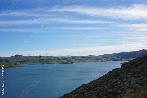 horizontal panoramic lake in mountains