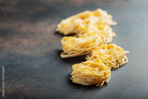 italian raw pasta tagliatelle