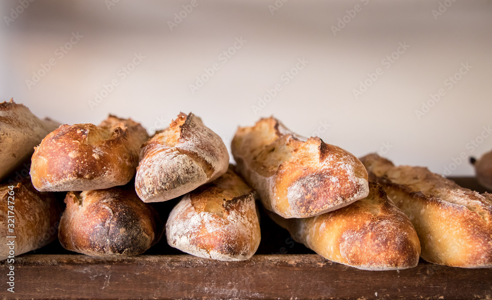 Stack of french baguettes Stack of french baguettes