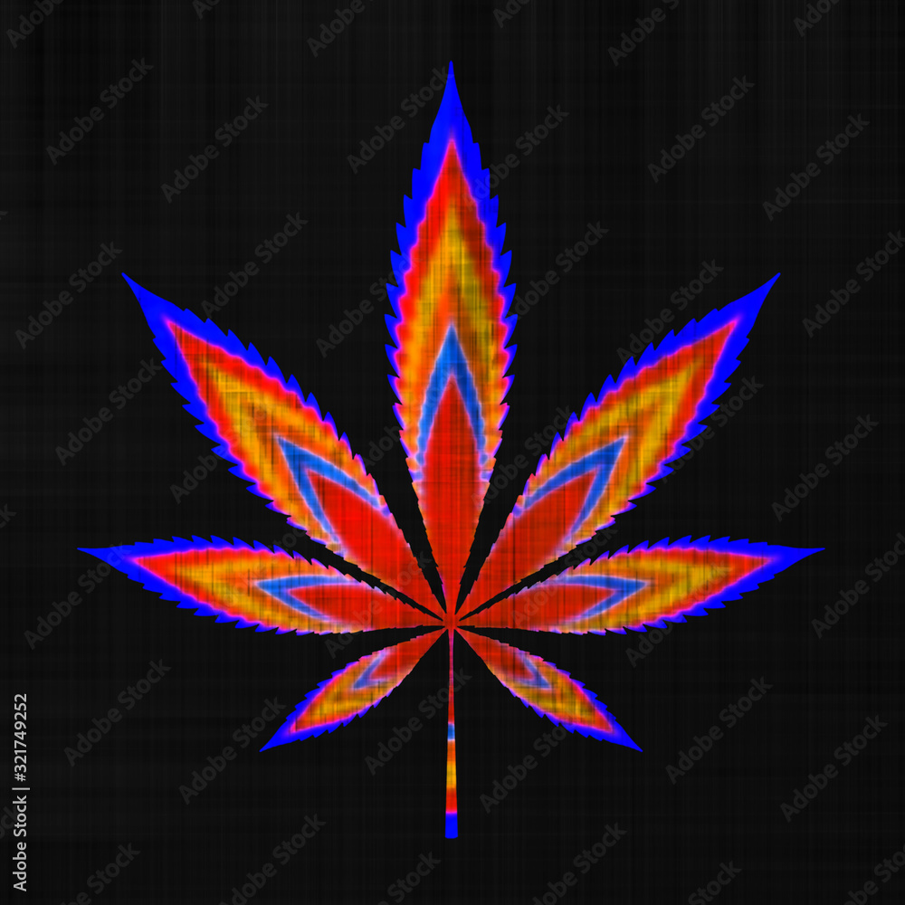 Watercolor Rainbow Cannabis Leaf Watercolor Rainbow Cannabis Leaf