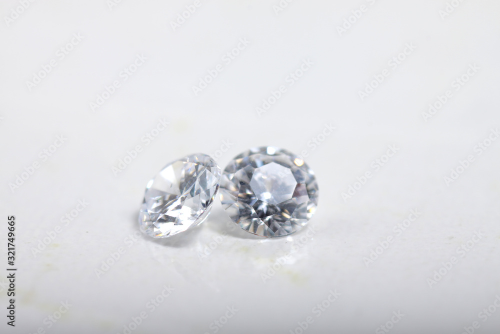 Close up shot of beautiful brilliant crystal zirconia diamond beads for jewelry 