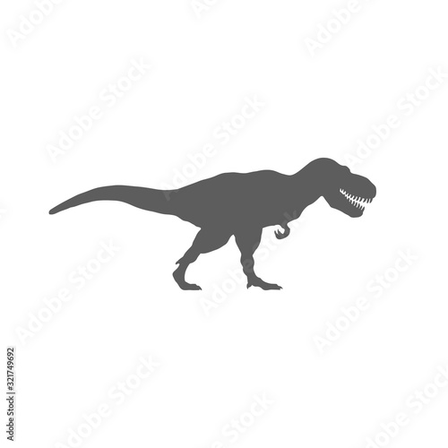 T-rex Silhouette isolated on white Background. Vector