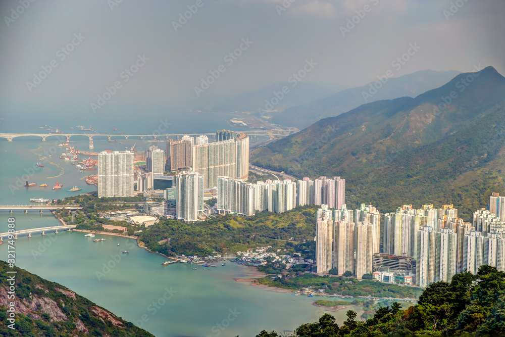 Apartment towers on Lantau Island in Hong Kong