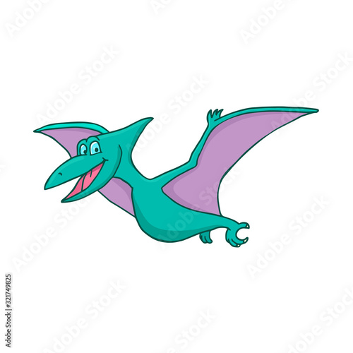 Cute Little Cartoon Baby Dinosaur - Diplodocus. Vector