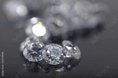 Close up shot of beautiful brilliant crystal zirconia diamond beads for jewelry 