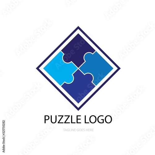 puzzle logo vector