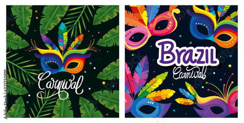 set poster of brazil with decoration