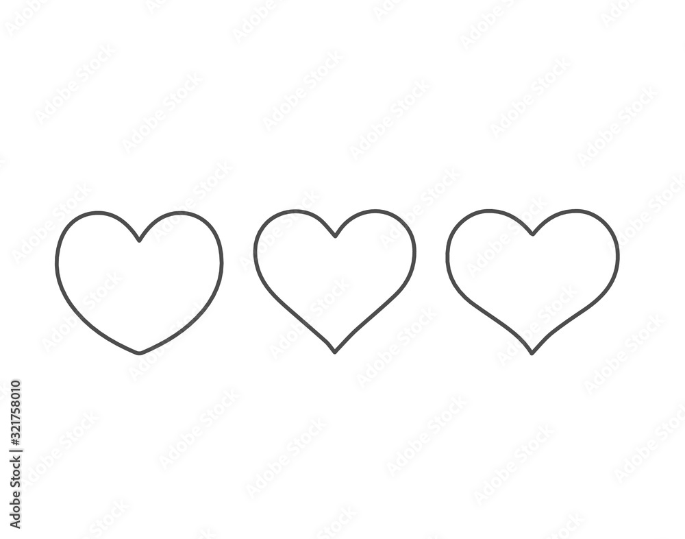 Collection of heart illustrations, Love symbol icon set, love symbol