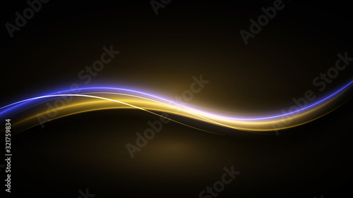 golden wind with purple neon wave