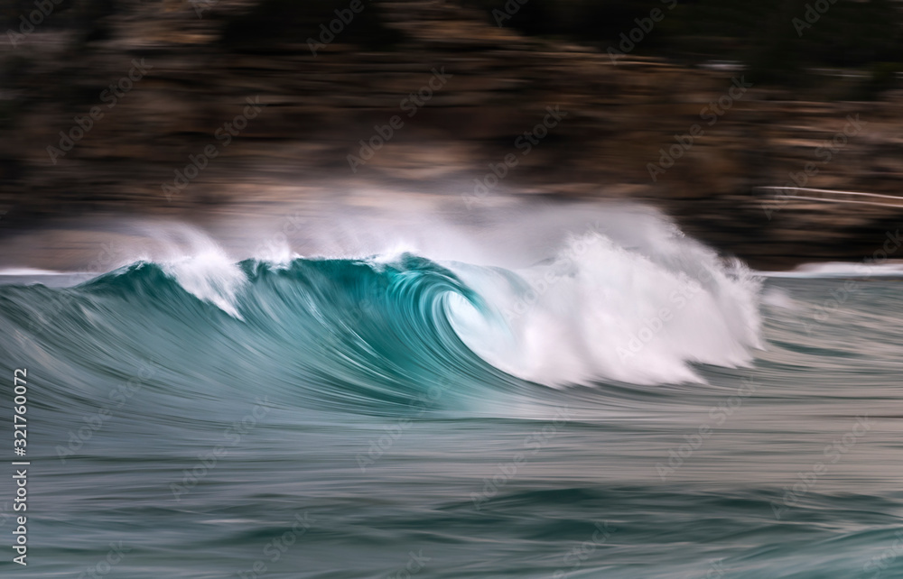 Motion blur photo of a large wave, Sydney Australia Motion blur photo of a large wave, Sydney Australia