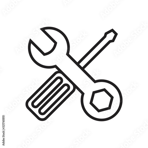 Wrench and screwdriver flat Icon template black color editable. Wrench and screwdriver flat Icon symbol Flat vector illustration for graphic and web design.