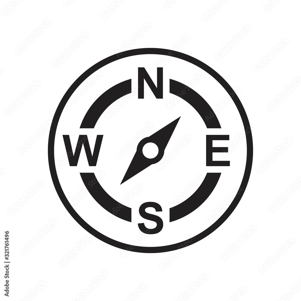 Compass Icon template black color editable. Compass Icon symbol Flat vector illustration for graphic and web design. Compass Icon template black color editable. Compass Icon symbol Flat vector illustration for graphic and web design.
