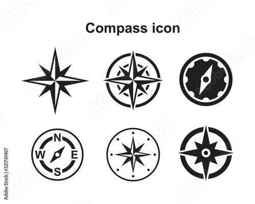 Compass Icon template black color editable. Compass Icon symbol Flat vector illustration for graphic and web design.