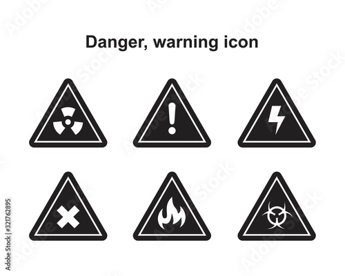 Danger  Warning Icon template black color editable. Danger  Warning Icon symbol Flat vector illustration for graphic and web design.