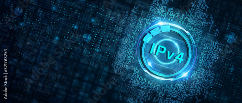 Business, Technology, Internet and network concept. IPV4 abbreviation.Modern technology concept. photo