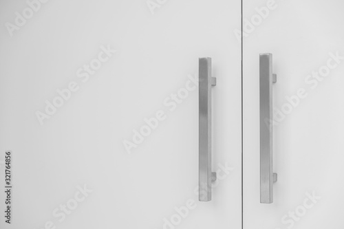 Modern, contemporary satin handle and keyhole detail