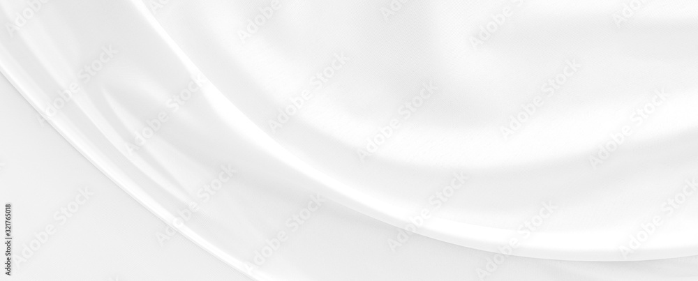 White gray satin texture that is white silver fabric silk panorama background with beautiful soft blur pattern natural.