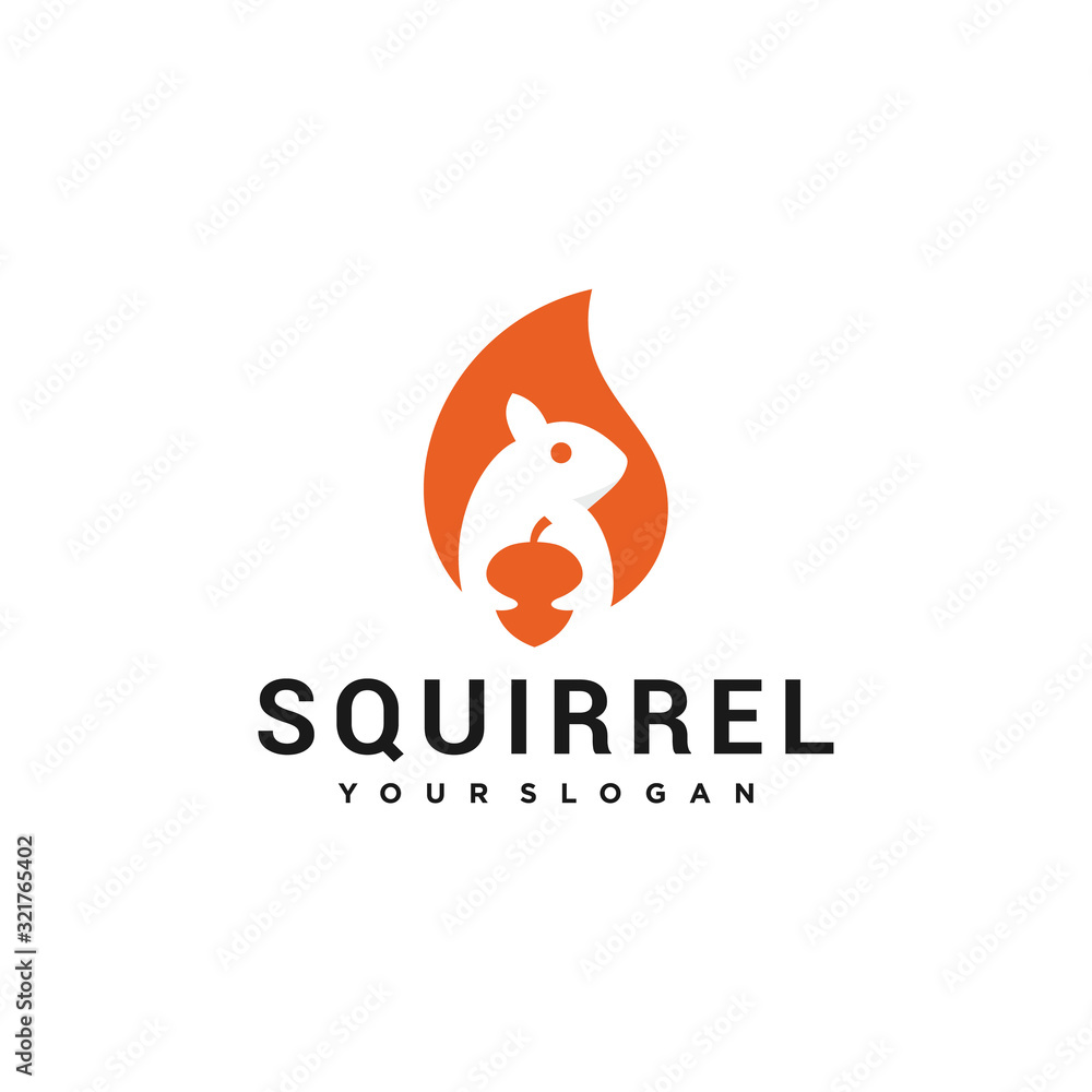 squirrel illutration vector logo design Stock Vector Adobe Stock