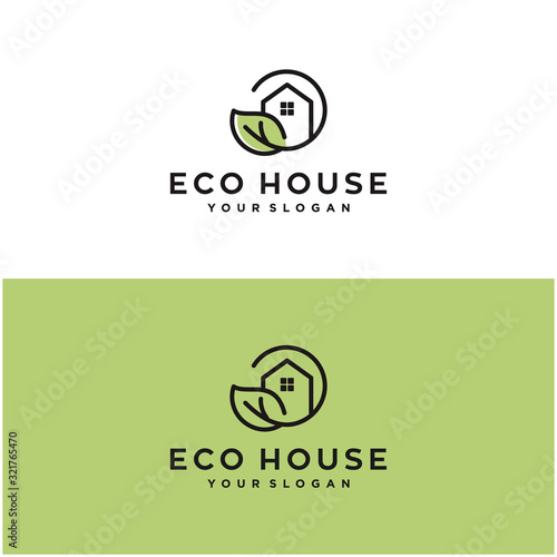 eco house vector logo design template