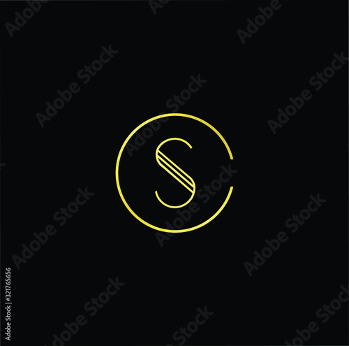 Outstanding professional elegant trendy awesome artistic black and gold color CS SC initial based Alphabet icon logo.