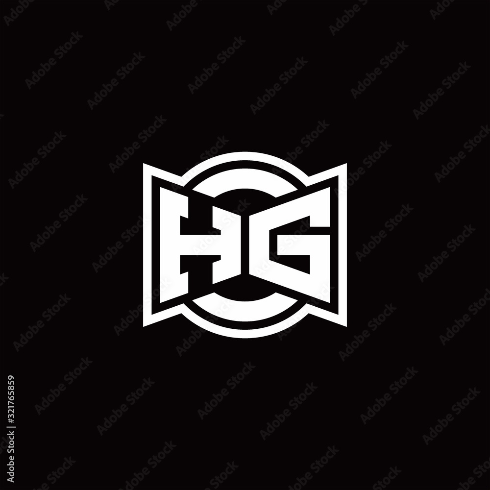 HG logo monogram with ribbon style circle rounded design template HG logo monogram with ribbon style circle rounded design template