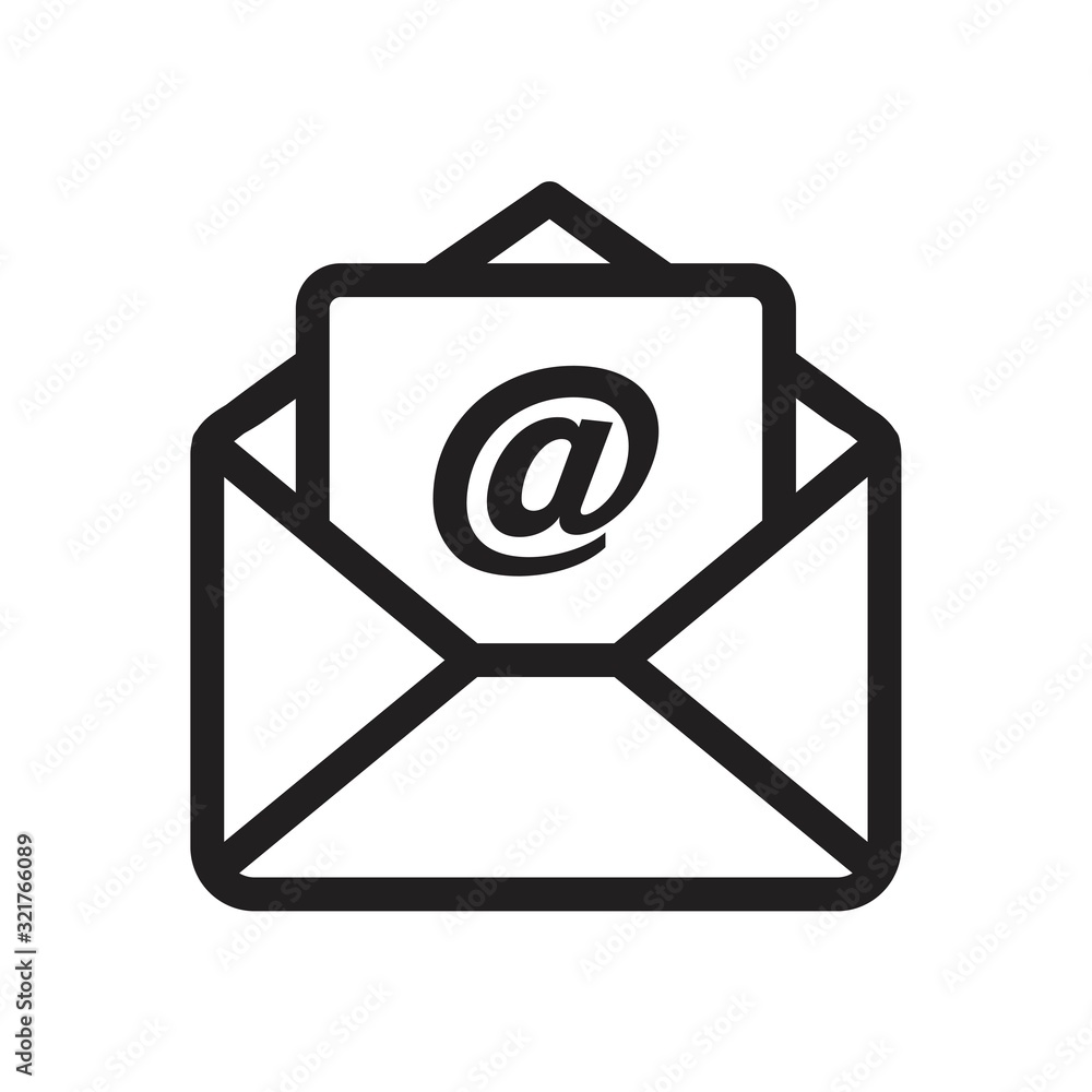 Stockvektorbilden Mail, Email Icon template black color editable. Mail, Email Icon symbol Flat vector illustration for graphic and web design. | Adobe Stock