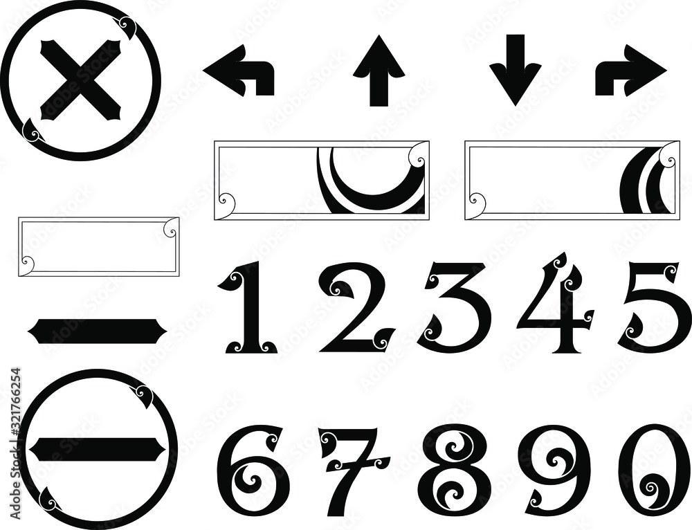 Line Thai Symbol and number silhouette on white background.Icon Line Thai style. Line Thai Symbol and number silhouette on white background.Icon Line Thai style.