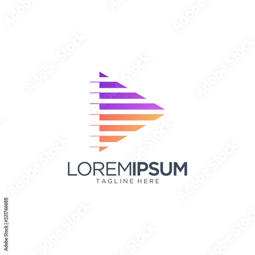 Free Download Abstract Play Button Logo Design Vector Template - GFXLoad