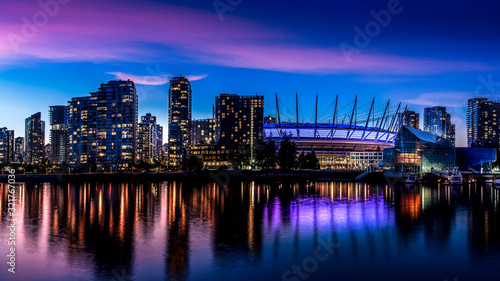 Cityview of Vancouver stadium at night © Massimiliano