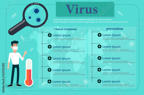 Medical infographic bacterial viruses. Vector design