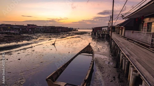 4K Time Lapse view in George Town, Penang during sunset