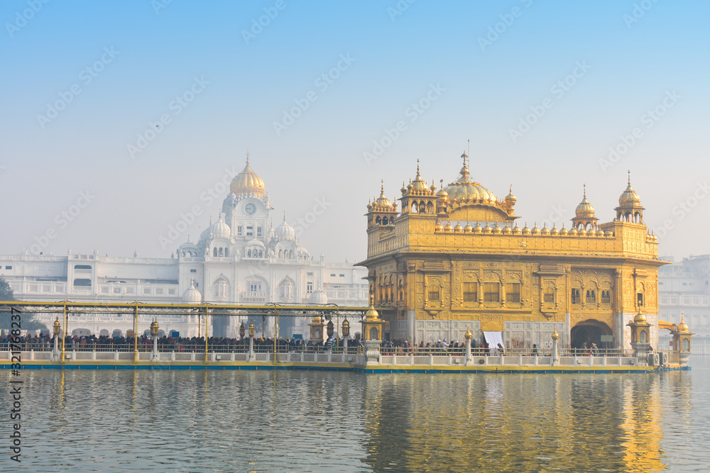 beautiful view of golden temple sri harmandir sahib in Amritsar, Punjab