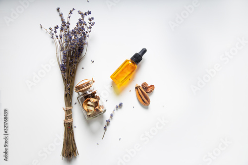Lavender bunches wand essential oil for beauty procedure